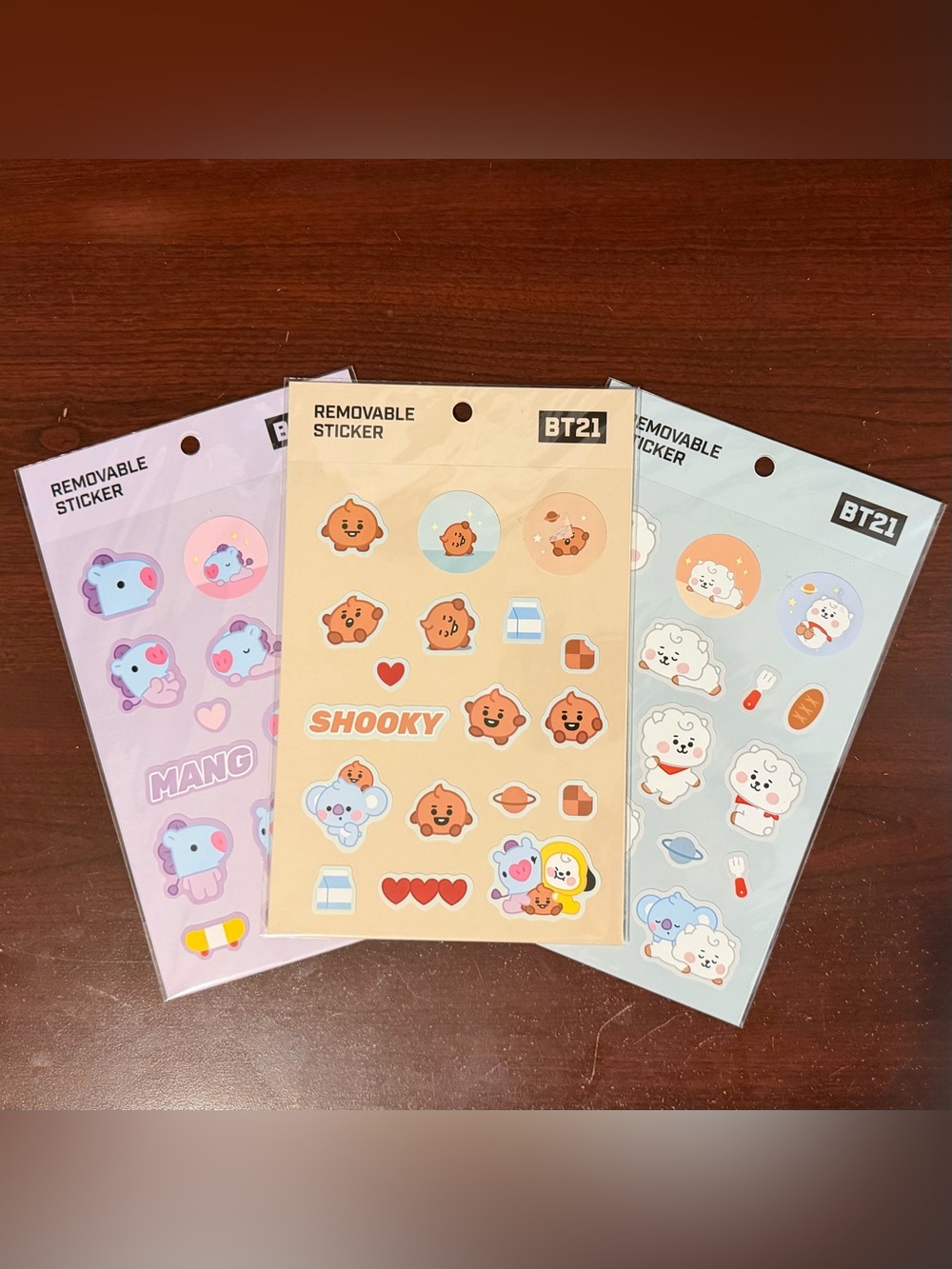 Official BT21 x Monopoly Little Buddy Removable Sticker Sheets | Set of 3 Sheets